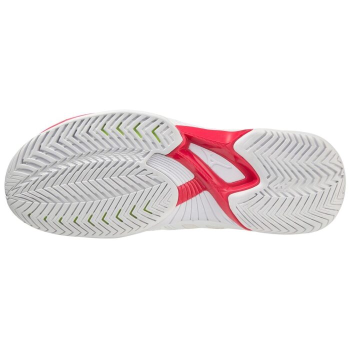 MIZUNO WAVE EXCEED TOUR 5 AC (W) ΠΑΠΟΥΤΣΙΑ TENNIS  Undyed White / Quiet Shade / Opera Red (61GA227706)_2