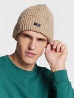 4F Beanie Ανδρικός Σκούφος με Rib Πλέξη Χακί (H4Z22-CAM009-82S) Καφέ_1